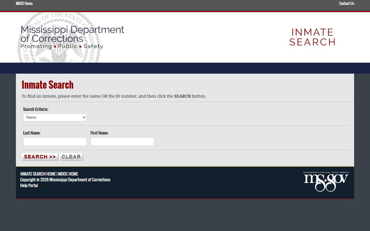 Prentiss County sentenced inmate lookup through MDOC search